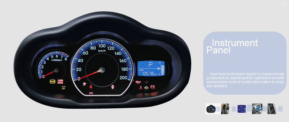 Hyundai i10 interior meter cluster instrument panel